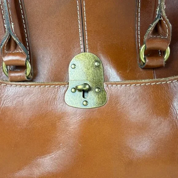 EUC Patricia Nash Vienna Tan/Brown Leather Satchel Bag - Picture 9 of 14